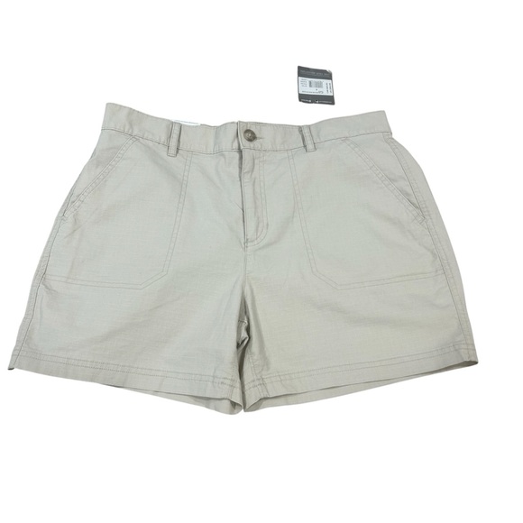 Eddie Bauer Adventure Ripstop Shorts Womens sz  8P Beige Hiking Outdoor new walk - Picture 2 of 16